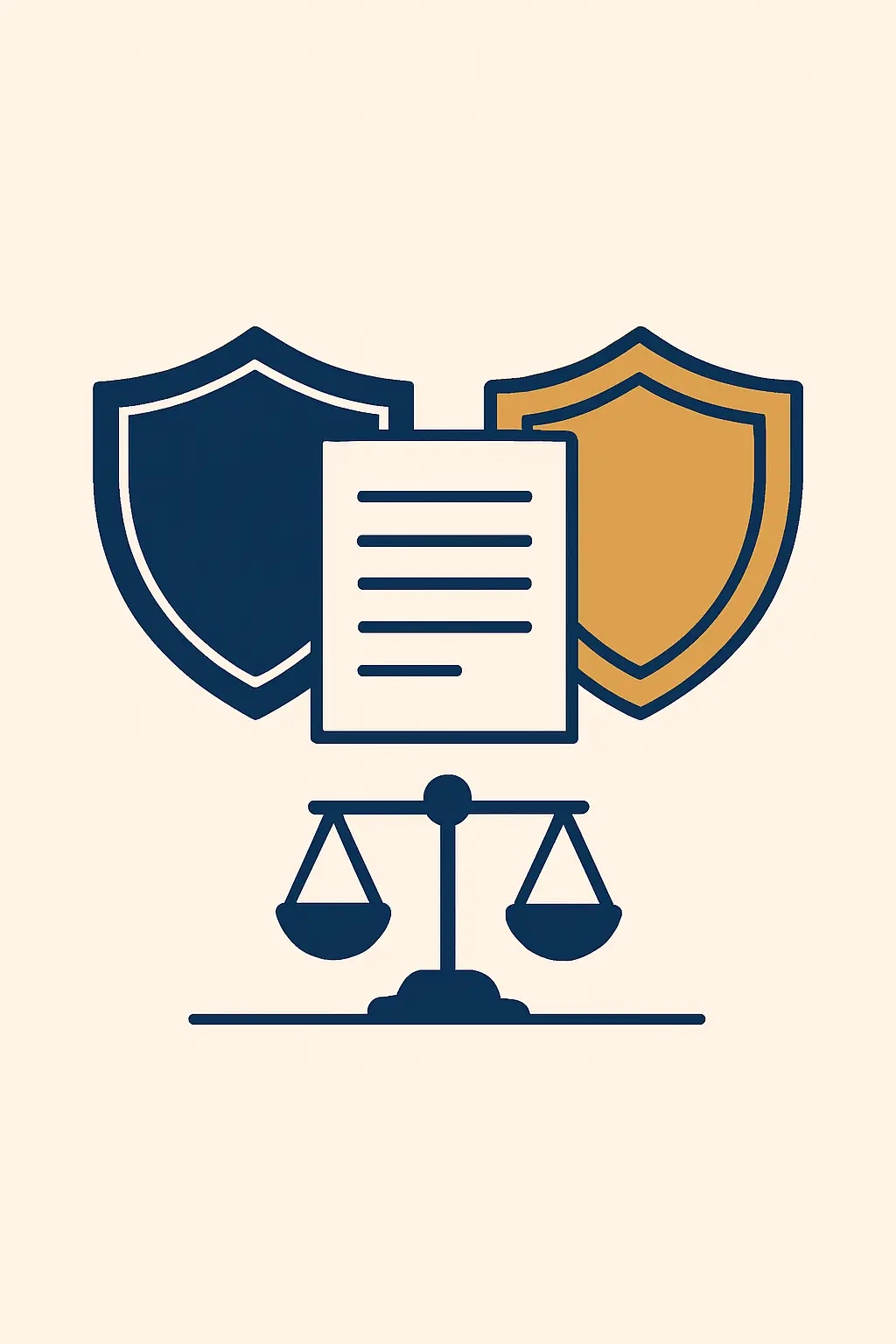 Ilustracja: porównanie systemów antyplagiatowych — dwie tarcze i dokument